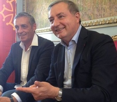 Jean-Luc Moudenc a reçu hier son homologue de Montpellier, Philippe Saurel, pour évoquer la fusion des deux régions.