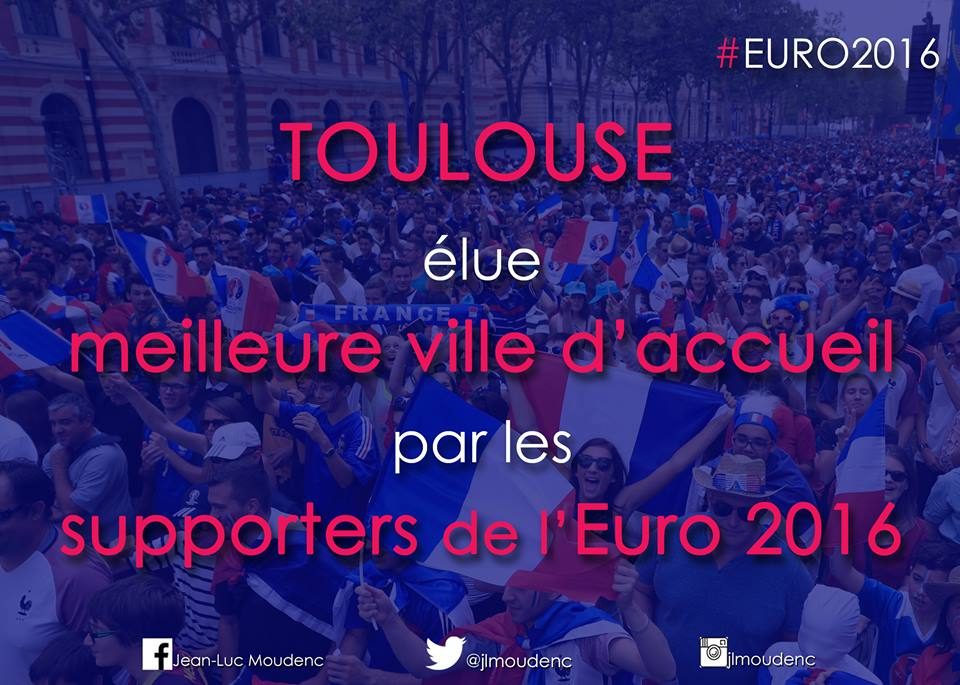 Les lampions de la fête sont éteints depuis belle lurette, mais Toulouse peut rallumer la lumière sur le succès de l'Euro 2016. La Ville rose a été élue meilleur ville d'accueil par les supporteurs, devant Saint-Etienne et Lille.